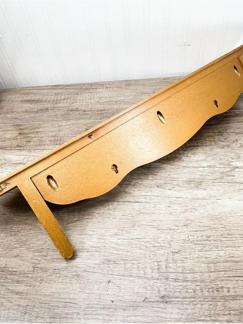 VTG Wood Gold Decorative Wall Plate Display Shelf